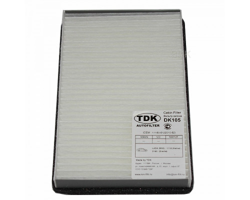 Купить Фильтр салонный ТДК DK105, АС+/- в Казани - цены, фотографии, отзывы, каталог на сайте bampera116.ru.